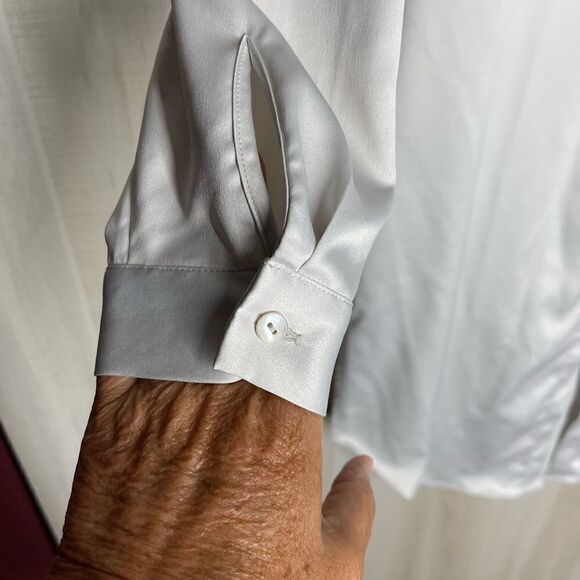 Eileen Fisher silver gray long tunic top, size XS - Picture 8 of 15